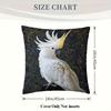 1Pc Sulphur-Crested Cockatoo Decorative Pillow Cover, 18"X18" - Vibrant White Cockatoo With Golden Crest Design, Traditional Sty
