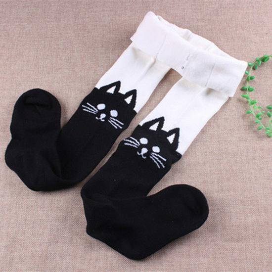 Girls' Thickened Cotton Tights: Autumn & Winter Style, Versatile Spliced Leggings for Children