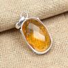 Faceted Honey Topaz Gemstone 925 Sterling Silver Handmade Antique Jewelry Pendant