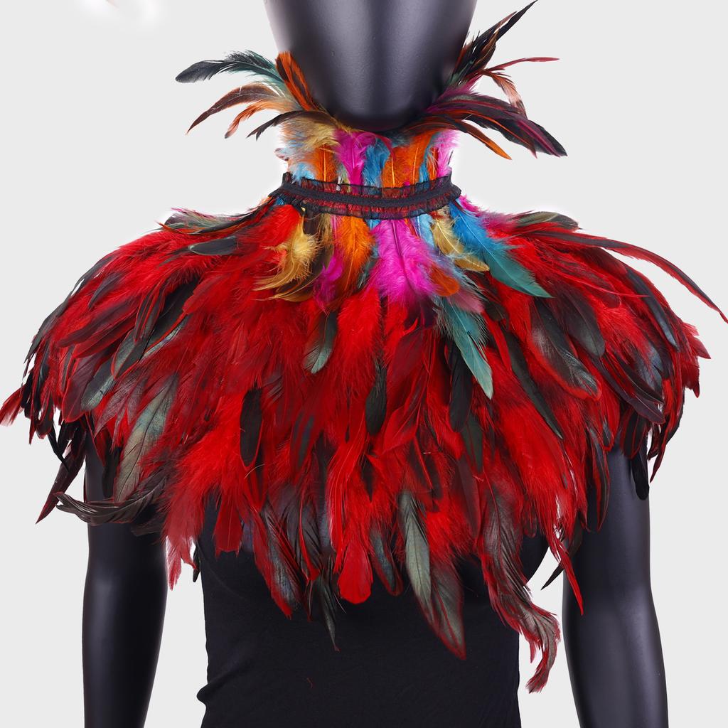 Szal z piór, Peleryna na bal, Bal kostiumowy, Dekoracja na przyjęcie, Szalik z piór kurzych, Płaszcz na Halloween