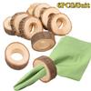 6PCS/Suit Creative Wooden Napkin Rings Party Table Wedding Supplies Decoration Rustic Vintage Bark Stump Craft Ornament