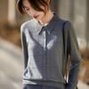 Women's Knit Lapel Cardigan: Light Hollow Jacket, Long Sleeve Spring/Summer Top