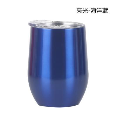 12oz Double Wall Insulated Stainless Steel Tumbler with Logo Printing Eggshell Shape Wide Mouth Water Cup Vacuum Thermal Mug