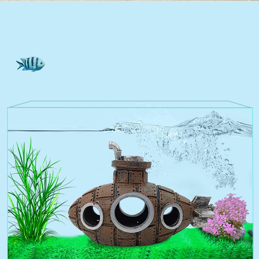 Aquarium Submarine Ornament Aquarium Submarine Figurine Creative Fish Hiding Submarine Ornaments Fish Tank Accessories