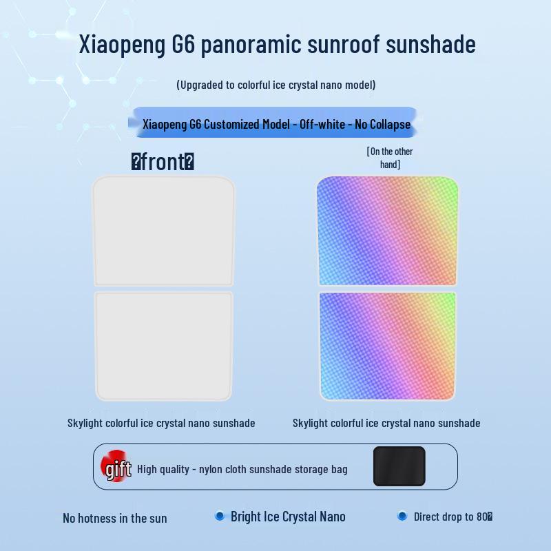 XPeng 23 G6 Sunroof Ice Crystal Sunshade: Heat Insulation, Sun Protection, Privacy Shield, Opaque