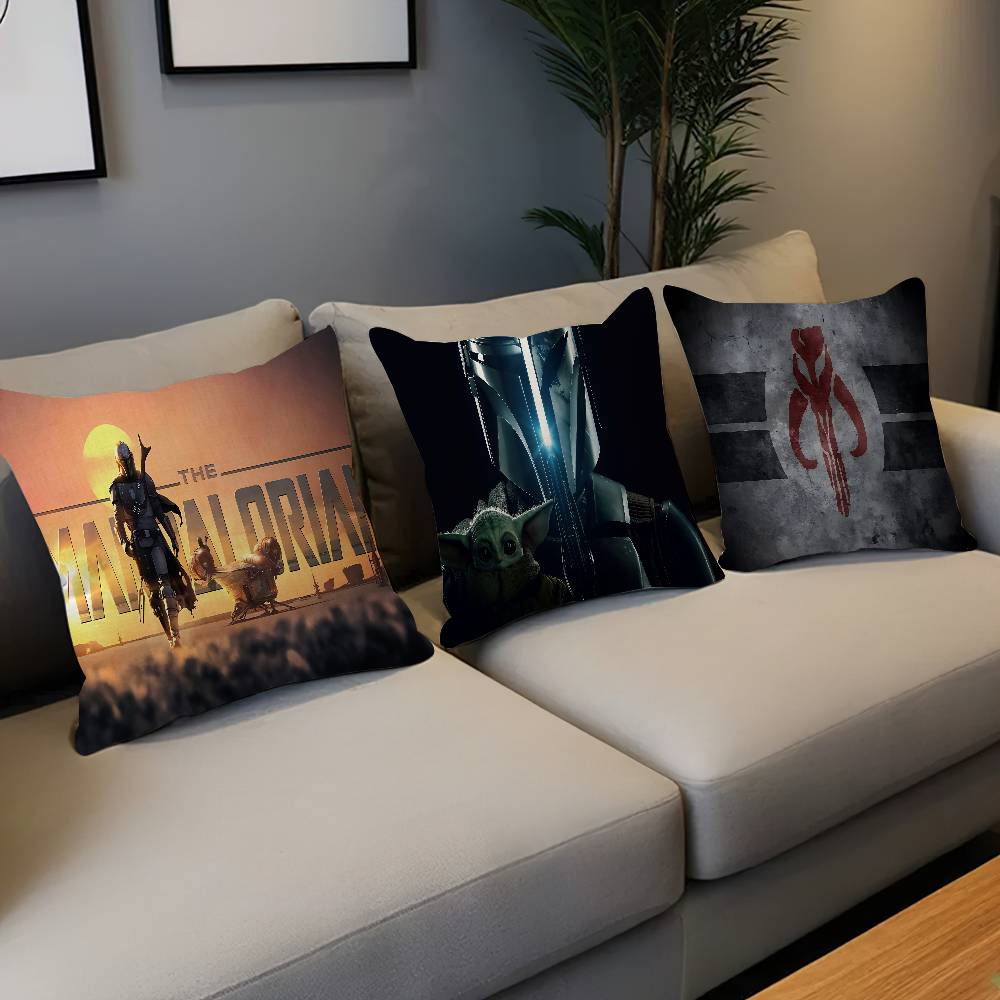 The M-Mandalorian Film Pillowcase Toon Gift Cushion Cover Bedroom Home Sofa Chair Seat Decor Pillow Case