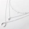 C148 Fashion Trend New Street Style Five-Pointed Star Full Diamond Moon Pendant Women's Multi-Layer Necklace