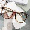 Large Round Frame Anti-Blue Glasses Students Can Be Equipped With Myopia Glasses Unisex Flat Glasses 72038