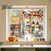 Static Cling Window Decals Autumn Maple Leaf And Lantern Sticker Double Sided PVC Waterproof Thanksgiving Party Decor Decals Removable Electrostatic