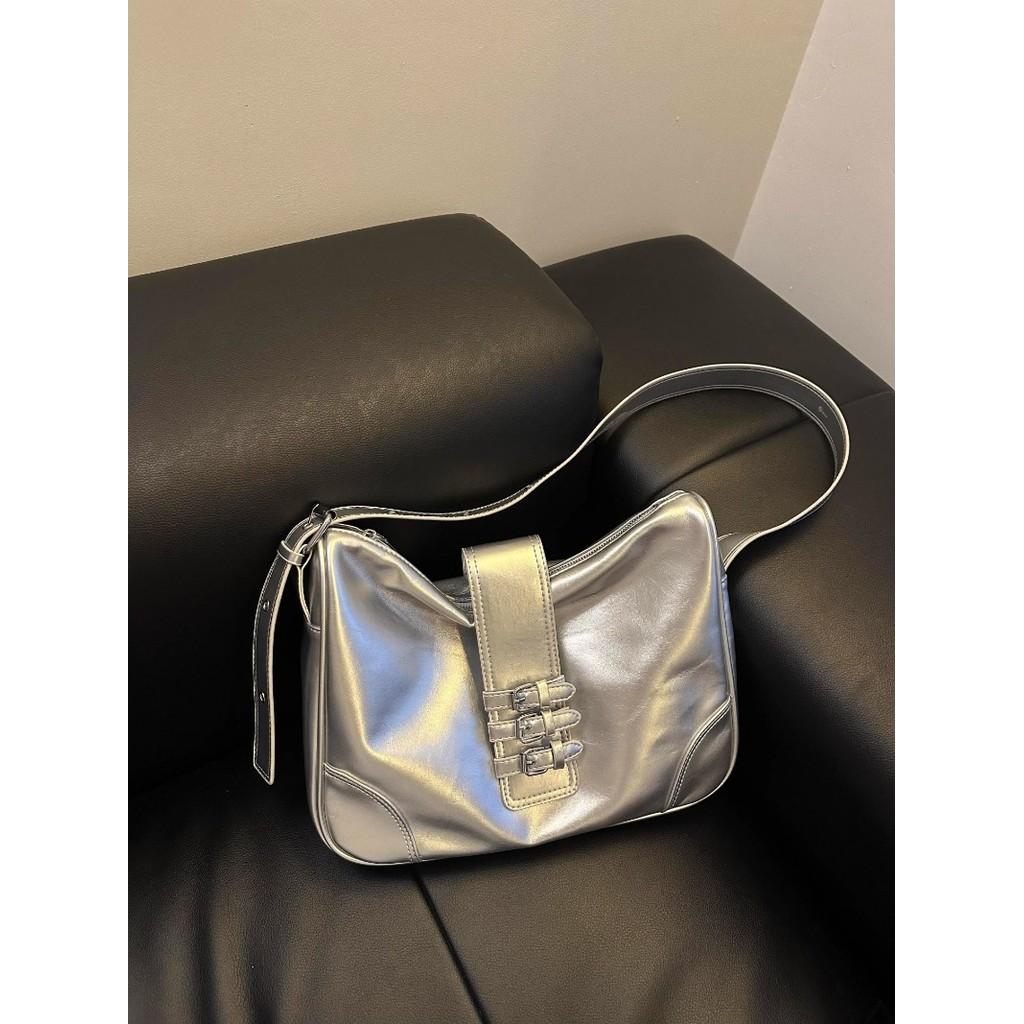 Ielgy Large-Capacity Soft Leather Tote Bag Sweet Cool Hot Girl Motorcycle Bag Portable Classy Fashion One-Shoulder Messen