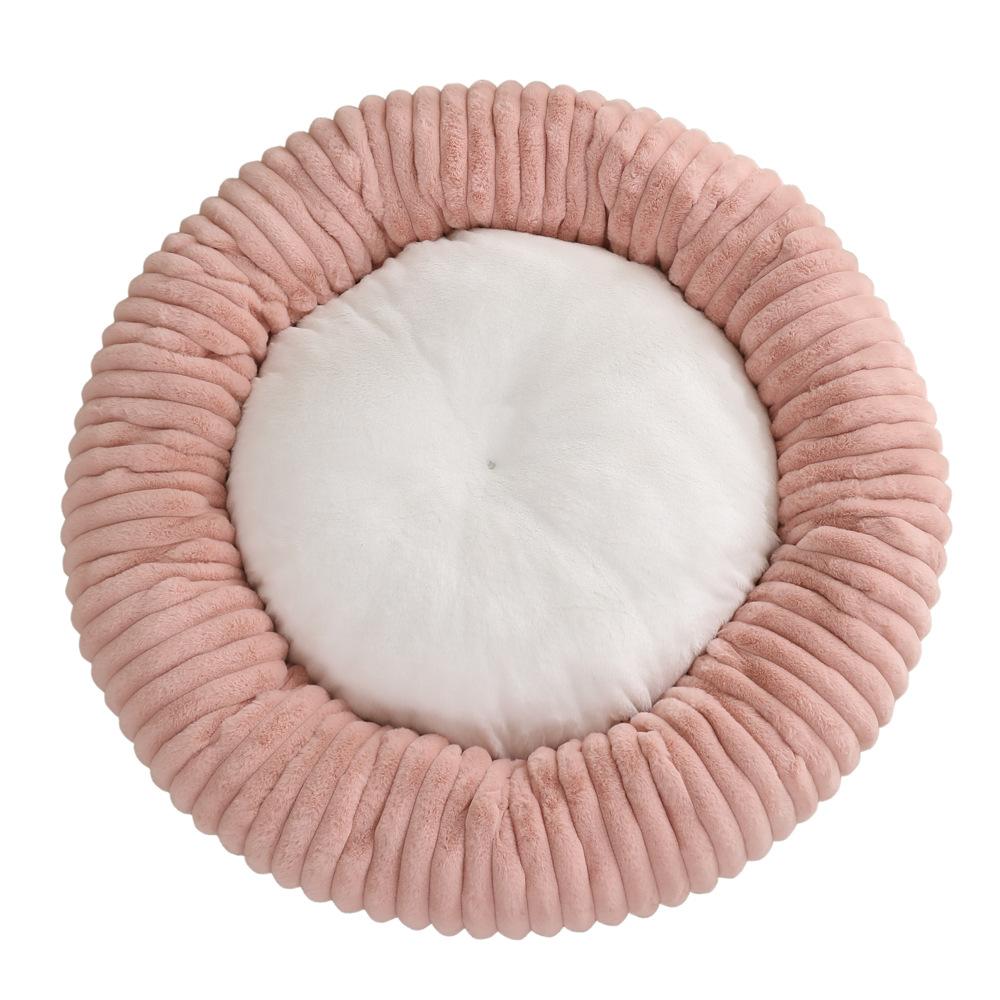 

New Fluffy Round Dog Bed Winter Warm Pet Bed for Dogs Cats Soft Plush Pet Cushion 40CM