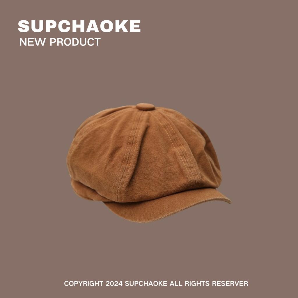 Women's and men's caps: British-style newsboy caps, eight-sided hats, and painter's berets