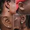 Rock Hip Hop Iced Out Stud Earring for Men Male Ice Studded Zircon Gold Color Piercing Ear Accessories Hiphop Trend