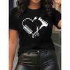Unique Clothes T-Shirt Short Sleeve for Salon Use, Durable Polyester Fabric with Stylish Heart Design