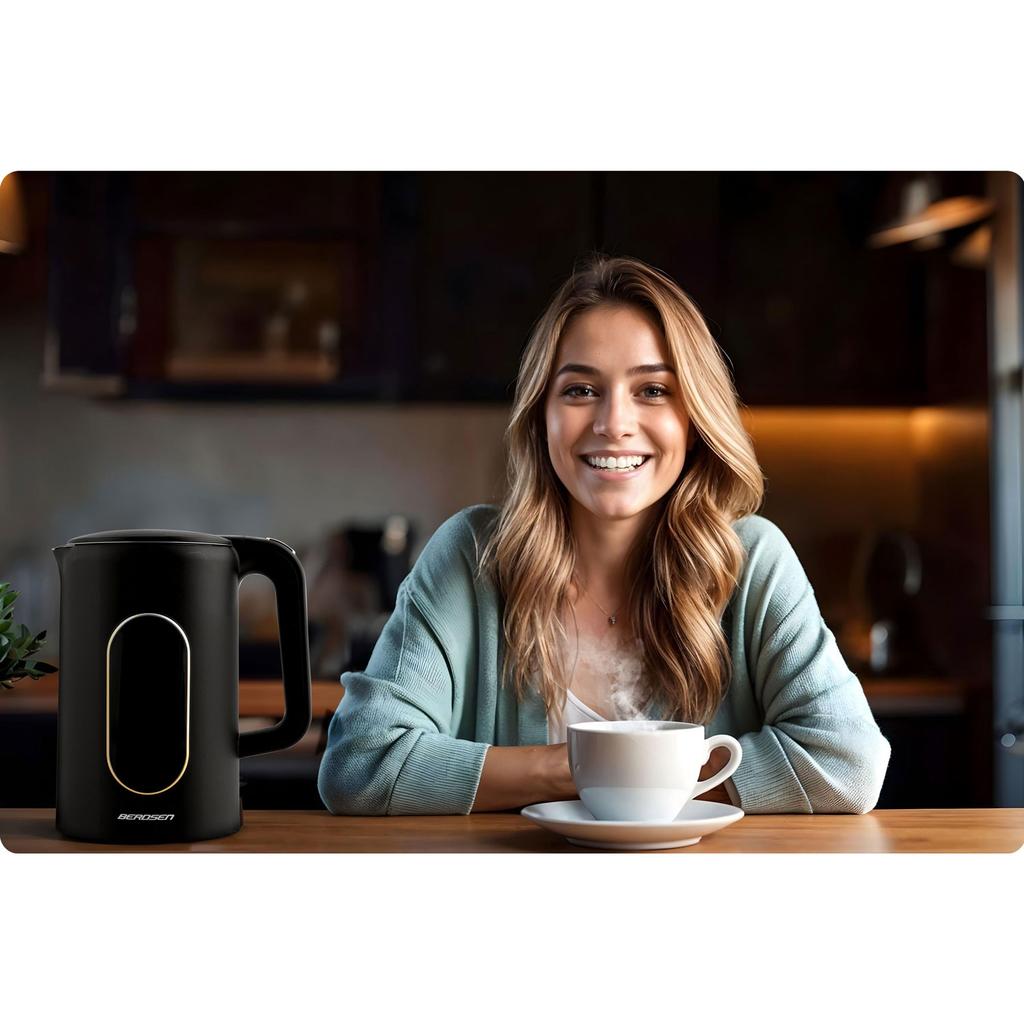 Berdsen Bd-712 1.7L Electric Kettle Black And Gold