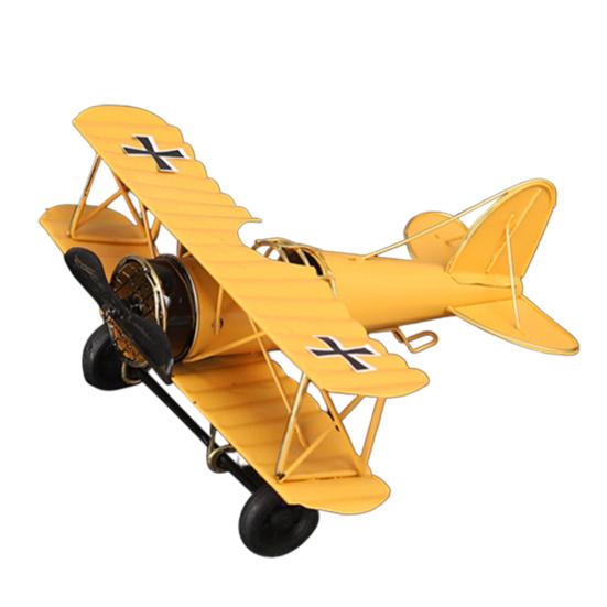 

Vintage Iron Art Classic Fighter Aircraft Model Airplane Desktop Ornament Decor M жёлтый
