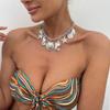 Elegant Starfish Necklace Beach Style Exaggerate Metal Necklace Pearl Shell Necklace  Summer