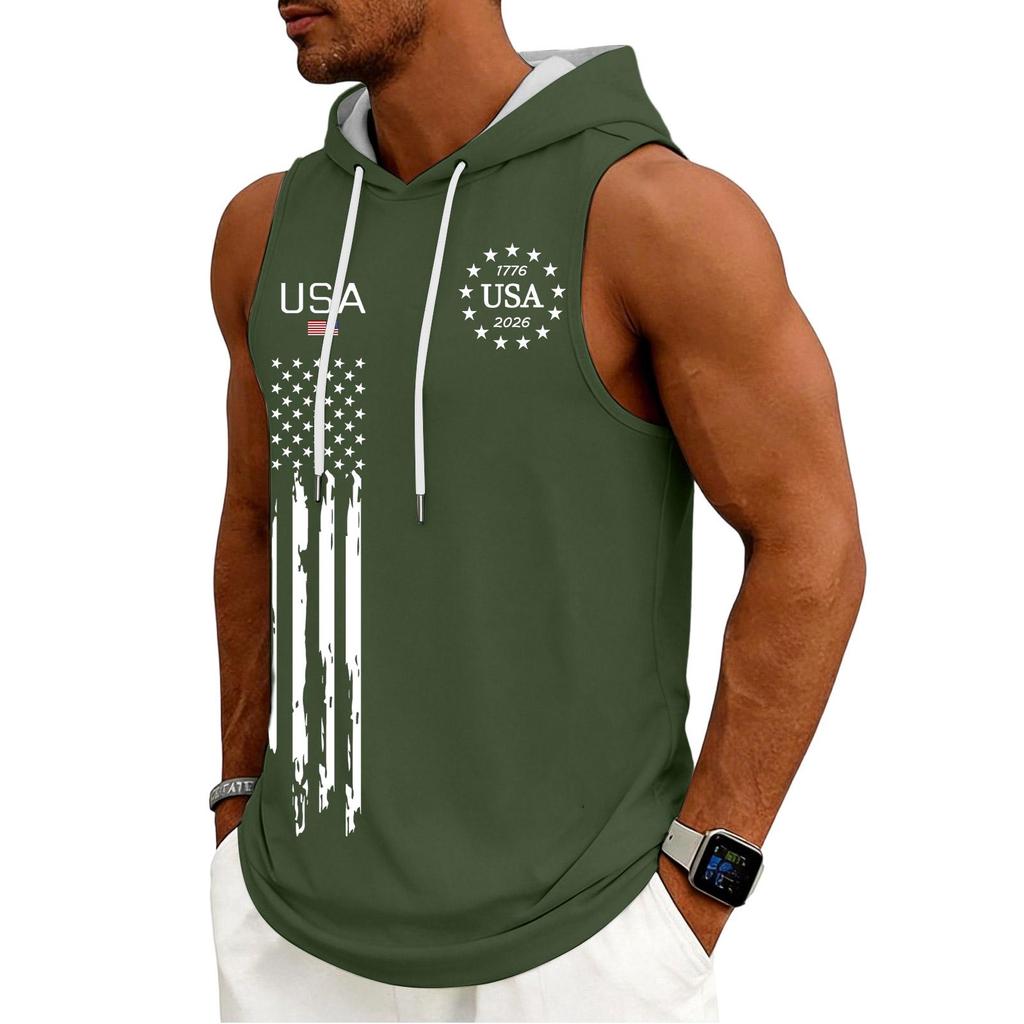 Débardeur Homme Sweat à Capuche Sans Manches Salle de Sport Chemise Lavée Sports Débardeur Fitness Musculation Avec Capuche