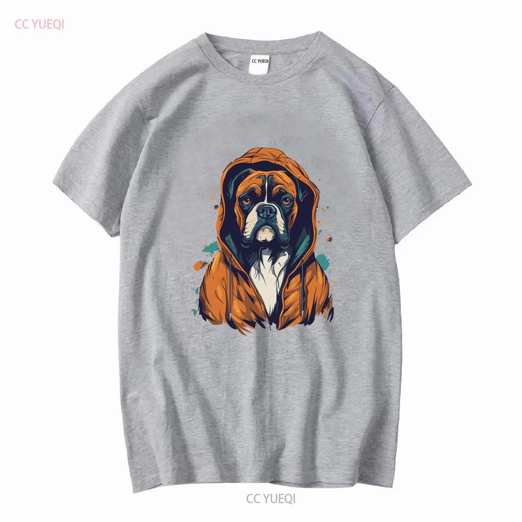 Boxer T Shirt Dog Cool Animal Owner Mom Dad Long or Short Sleeves Vintage Washed Breathable Casual Graphic Comfortable Stylish