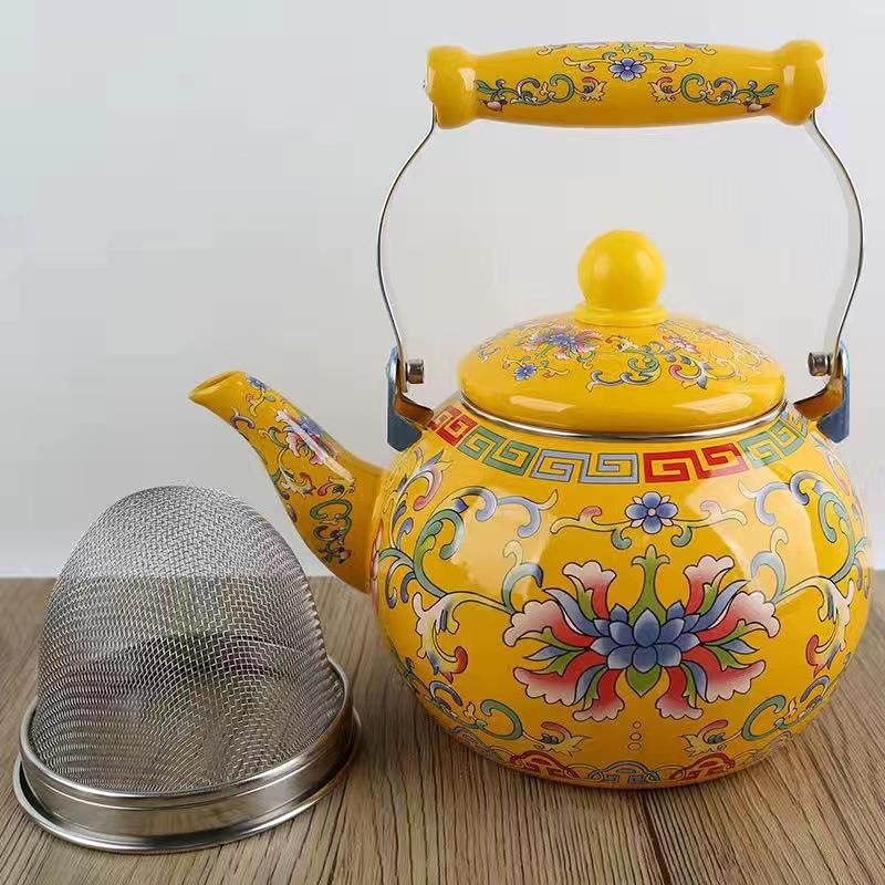 Enamel teapot Enamel enamel pot Kettle Boiling flower tea Induction cooker Universal