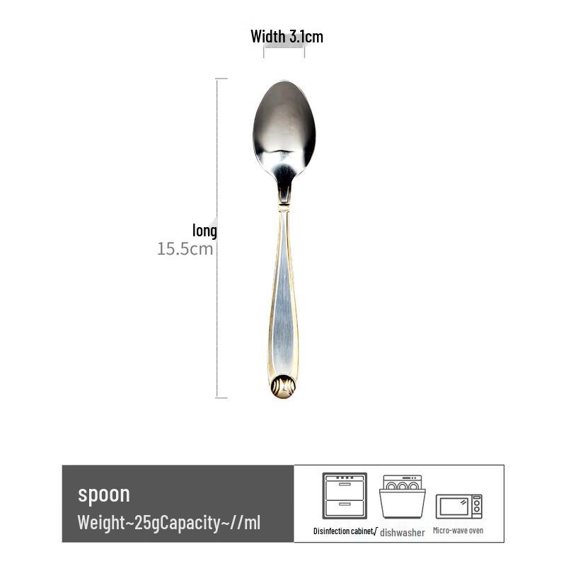 304 Stainless Steel Long Handle Dessert Spoon Set