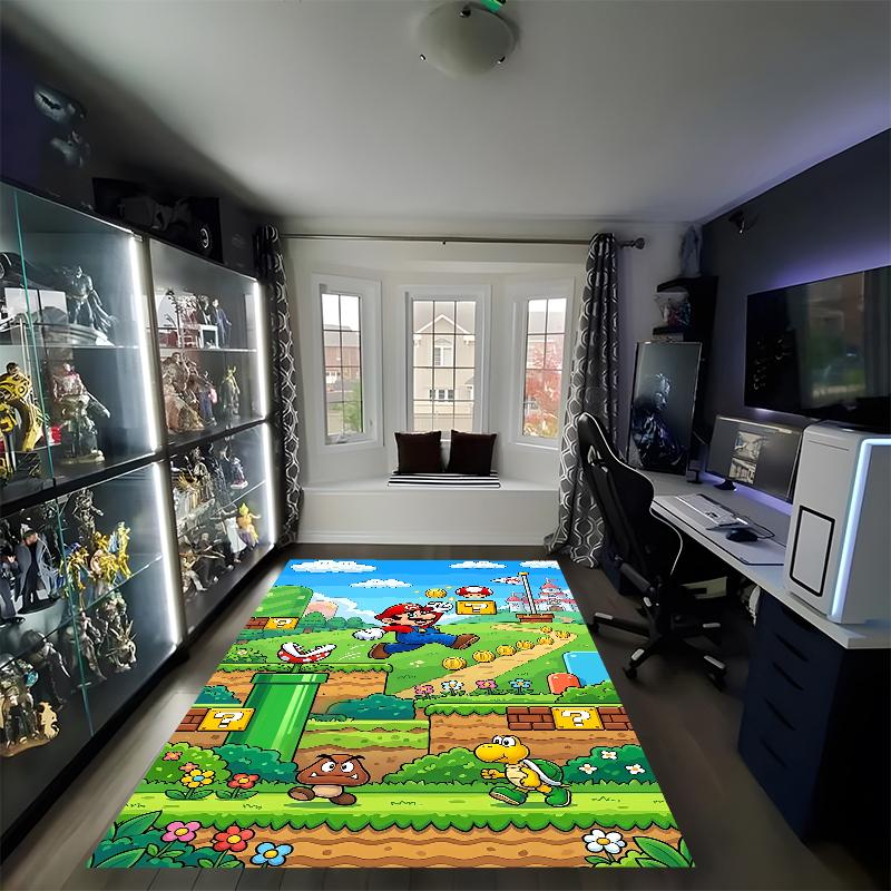 Mario Printed Carpet, Rug for Office Chair Living Room Bedroom Kitchen Room Decor Gifts.