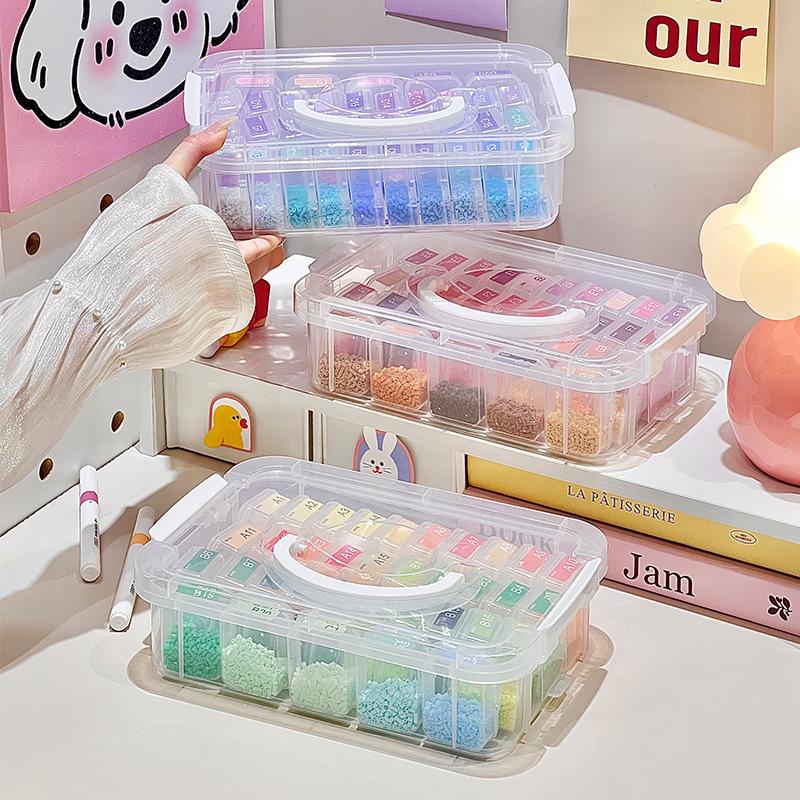 Multifunctional Bean-packing Storage Box for Organizing Nail Polish Transparent Storage Box for Jewelry and Accessories Dust-proof Storage Box