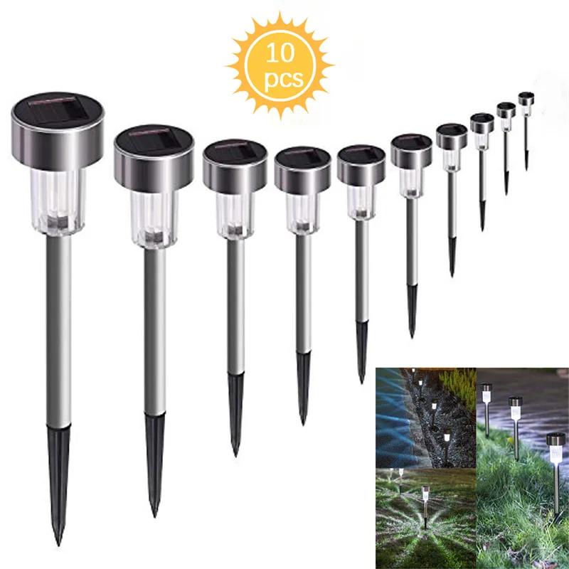 

Уличный Садовый Солнечный Газонный Светильник 10 шт. Нержавеющая Сталь Солнечные Грунтовые Светильники Двор Коридор Дом Улица Ландшафтное Освещение Solar Power