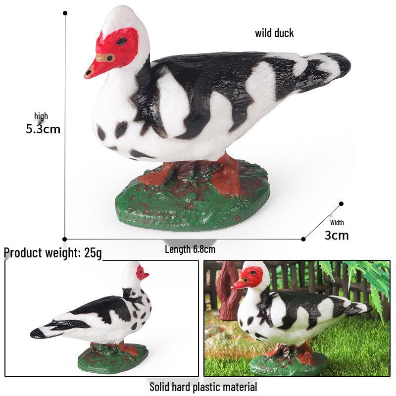 Cross-Border Children's Farm Goose Action Figure Set: Animal Model Toy Ornaments.