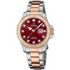 Montre Femme - FESTINA - Boyfriend - Cadran Bordeaux - Acier Bicolore - Étanche 100m