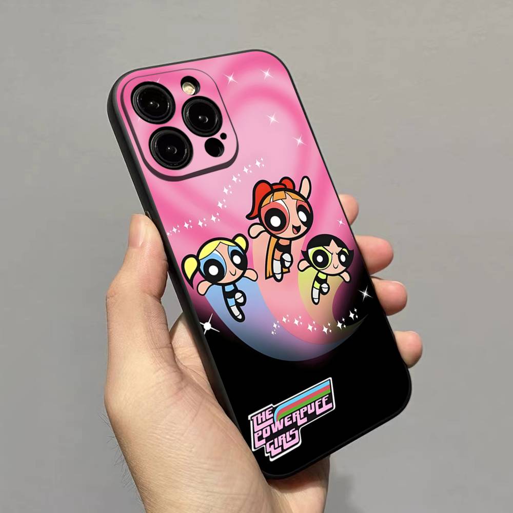 P-Powerpuff-GirlS Soft Back Phone Cover Case For IPhone 17 16 Pro Max 15 12 11 16e 13 Mini 14 15 Plus