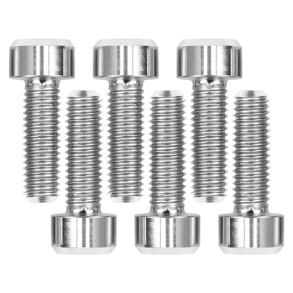 TC4 6Pcs Box Handlebar Screws Mountain Bike Stem Riser Bolts Bicycle Accessories M15x16Silver