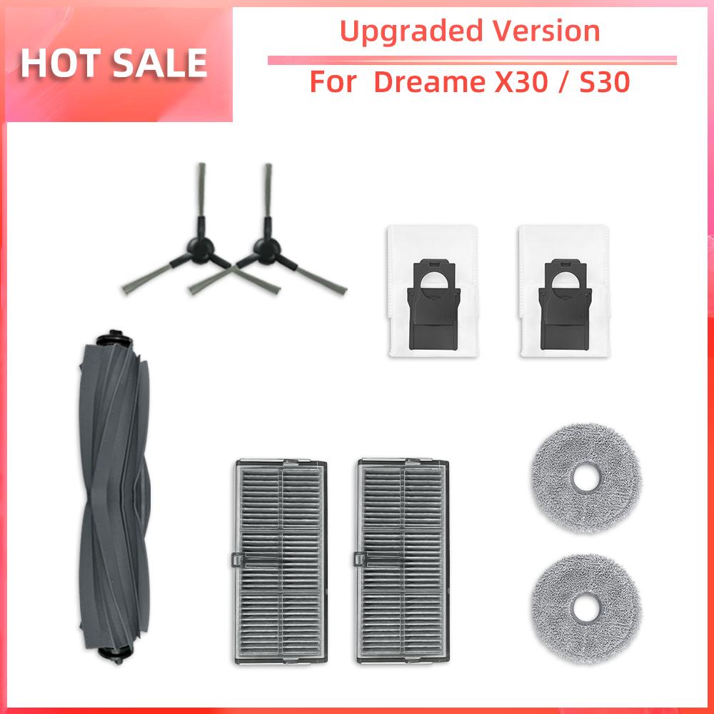 Compatible for Dreame X30 Ultra / X30 Pro Robot Vacuum Main Side Brush Hepa Filter Mop Pad Dust Bag Parts Accessories