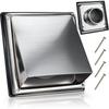 Versatile Stainless Steel Exterior Wall, 4 Inch For Dryer Vent Cover 45° Rain Shield In Silver- For Dryer Duct And RV