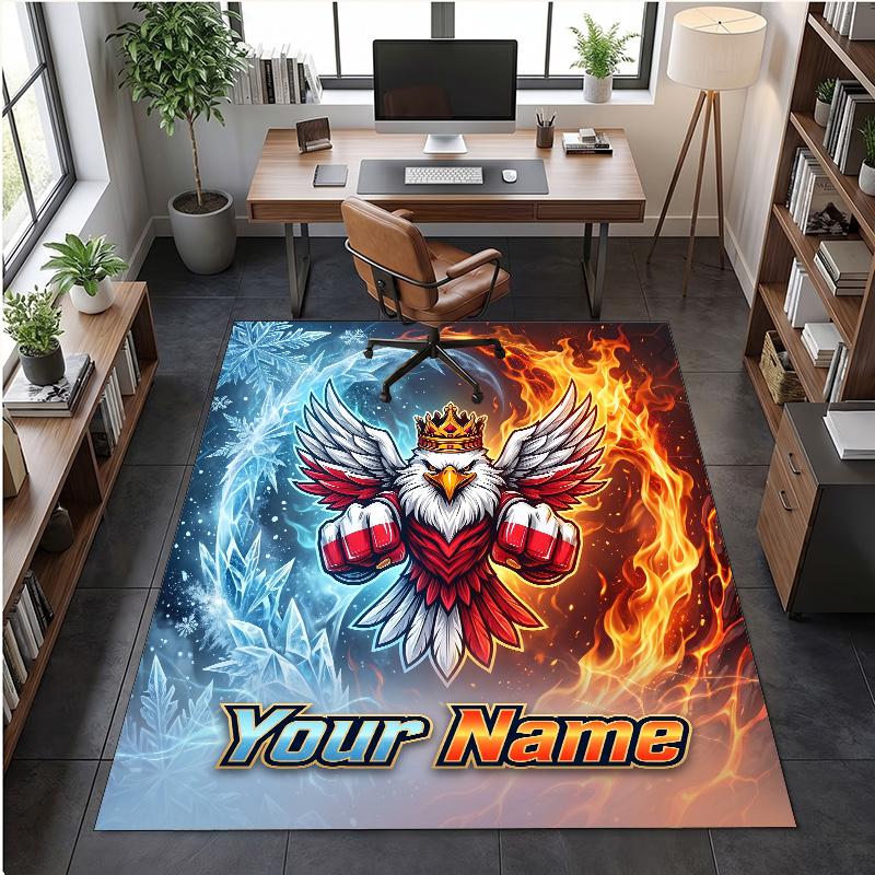 Crystal Velvet Rug Poland Football Print Custom Name Text Floor Mat Home Decor