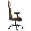 Vidaxl Gaming Armchair with Footrest, Black and Gold, Faux Leather