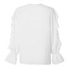 Women  V-neck Butterfly Sleeve Wavy Edge Shirt Blouse