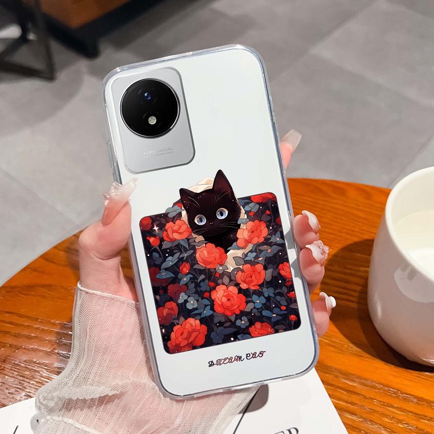 For Vivo Y02 Y02A Y02S Y10 Y11 Y12 Y12a Y13 Y15 Y15a Y16 Y17 Y19 Clear TPU Case Ocean Whale Pattern Anti Drop Back Cover For Vivo Silicone Phone Shell