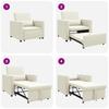 Extendable Single Sleeper Sofa with Wheels Cream Velvet