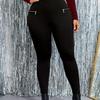 Leggings aderenti con zip da donna taglie forti