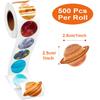 500pcs/roll Solar System Colored Planets Stickers 2.5cm/1.0'' Space Knowledge Learning Adorn Gifts Kettle Phone Stationery Label