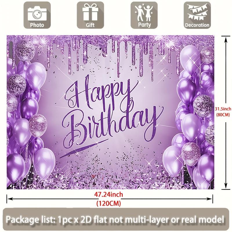 1Pcs Banner 1pc Purple Glitter Birthday Decoration Background Winter Backdrop Decorations For Photo Studio Photo Booth Christmas
