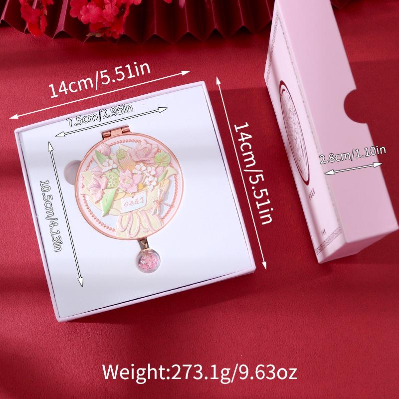 

Aesthetic Dreamy Girly Heart Makeup Mirror: Portable Folding Mirror for Birthday Gifts, Party Favors, and Touch-ups