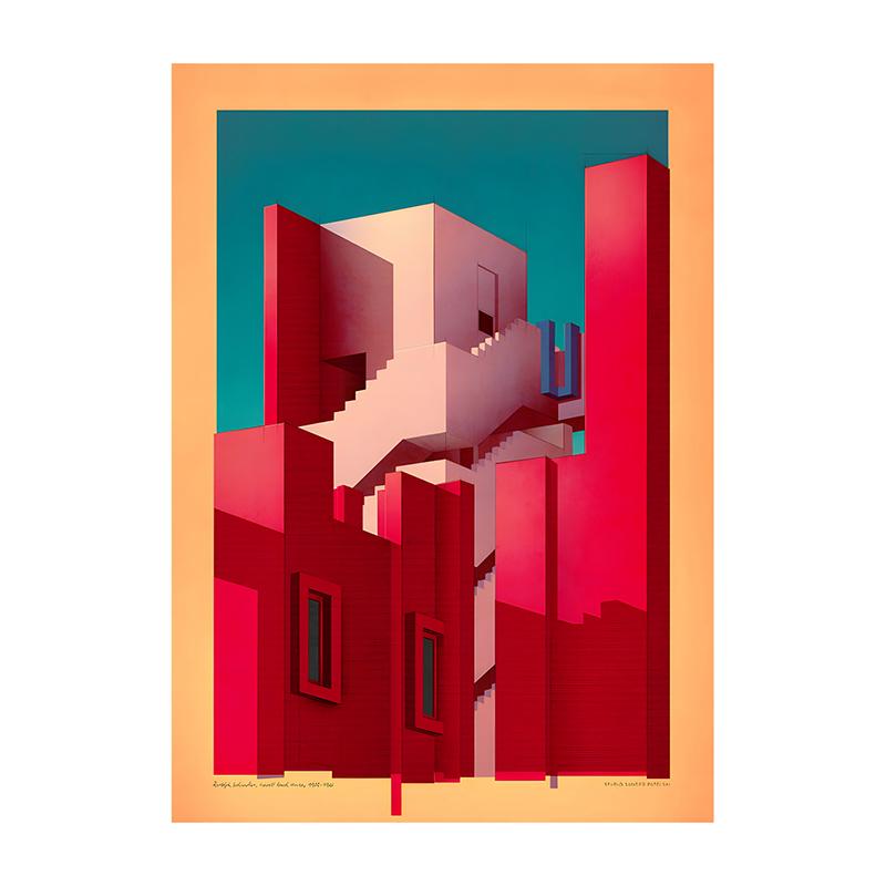 Vintage Bauhaus Residential Composition Poster Print Classic Canvas Painting Abstract Wall Art Picture for Home Decoration