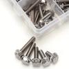 132-piece stainless steel hexagonal flange bolt and nut set, M5/M6/M8, length 10-35mm