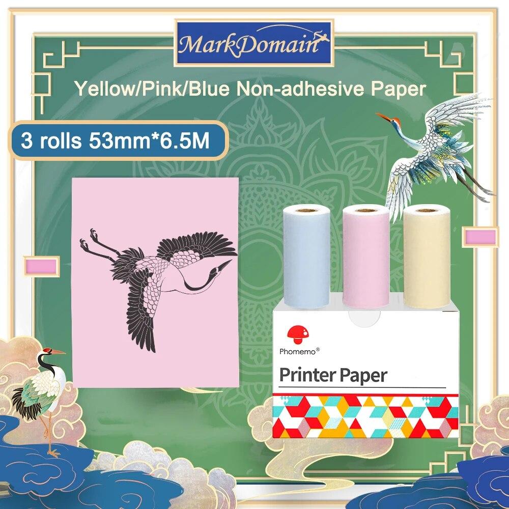 10,5M 3/6 rotoli Carta Termica Adesiva Bianca Etichette Termiche Trasparenti Adesive Carta Adesiva Stampabile Personalizzata per Stampante M02/M03