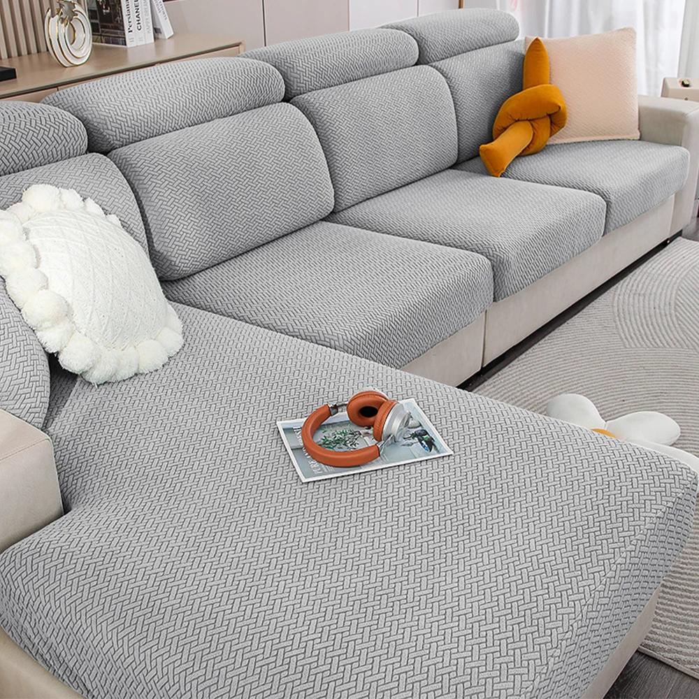 

Жаккардовый эластичный чехол для дивана Однотонные чехлы на сиденье для дивана Гостиная Съемный чехол на сиденье Чехол для шезлонга Домашние животные Normal Size S-