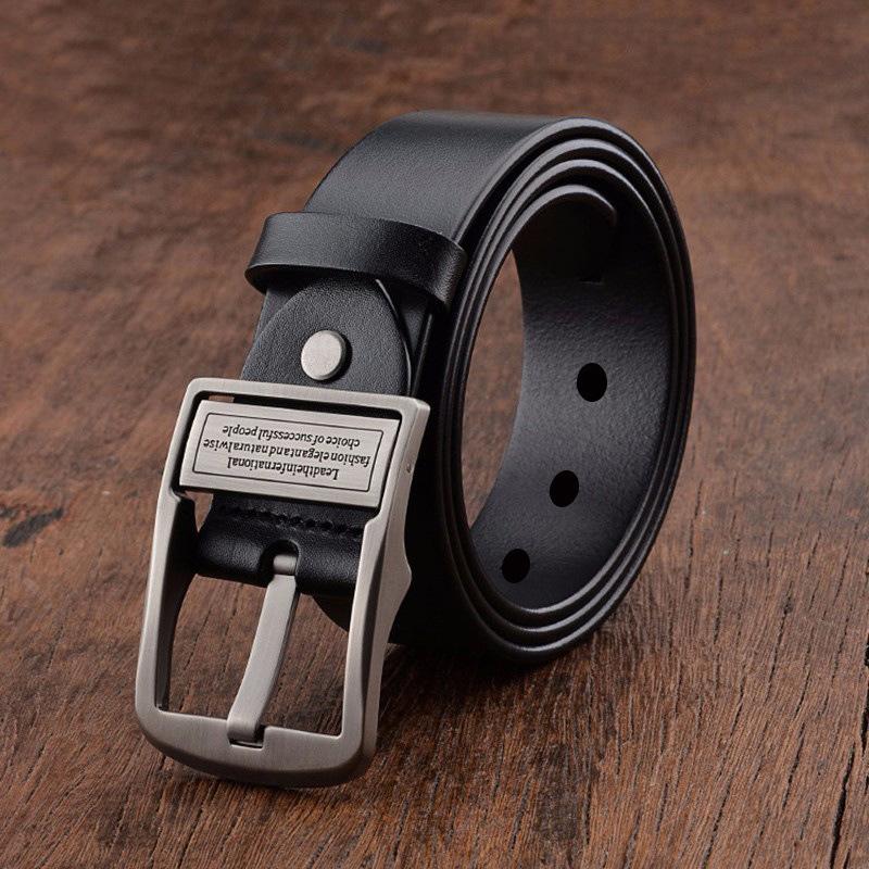 Men's Vintage Alloy Pin Buckle Leather Belt - High-End Casual Style