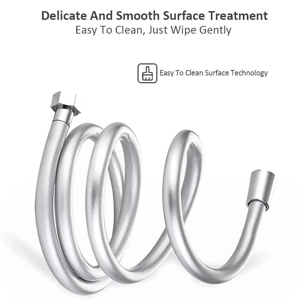 2m/1.5m/1.2m Super Soft Silicone Shower Hose Anti-twist Gun Metal Bathroom Pipe Long Water Pipe High Quality Pvc Pipe