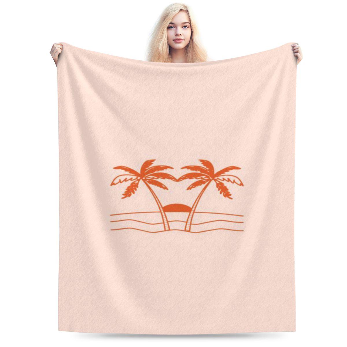 

Retro Sunset Palms Custom Comfortable Decorate Home An UltraSoft Micro Fleece Blanket 75x100cm 30x40in